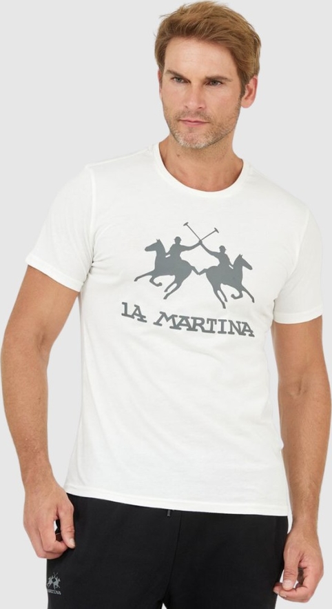 T-shirt La Martina z dżerseju w młodzieżowym stylu