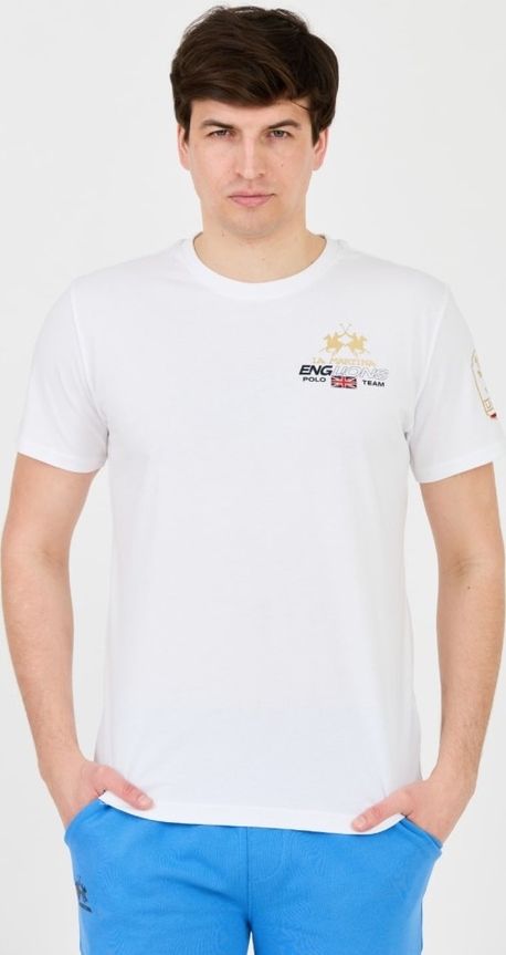 T-shirt La Martina z dżerseju z krótkim rękawem