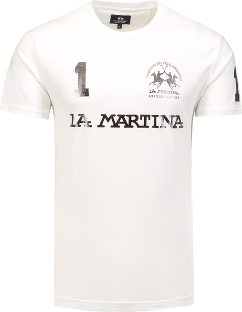 T-shirt La Martina z krótkim rękawem z bawełny w młodzieżowym stylu
