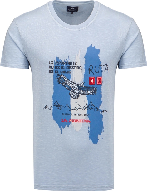T-shirt La Martina z nadrukiem w młodzieżowym stylu