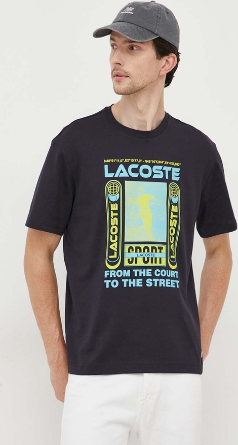 T-shirt Lacoste z krótkim rękawem w młodzieżowym stylu z bawełny