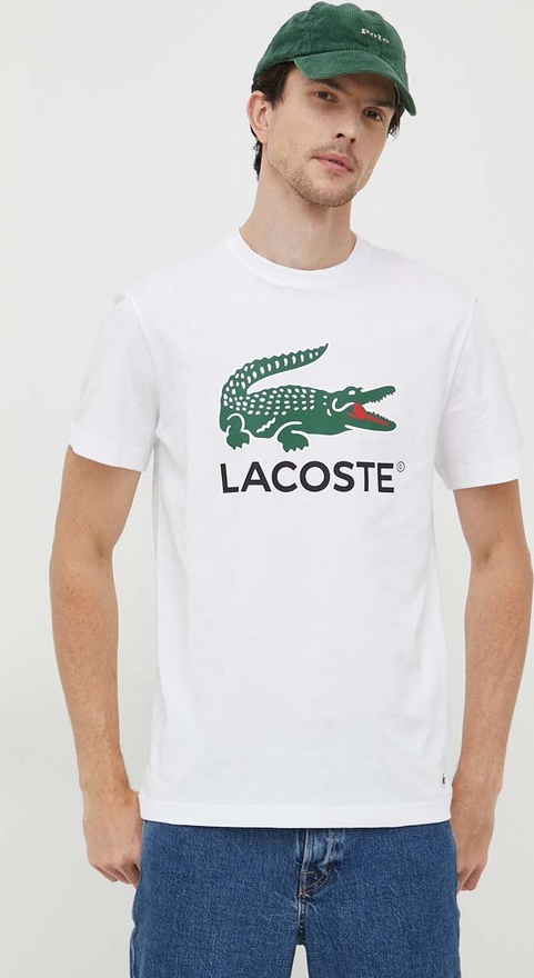 T-shirt Lacoste z krótkim rękawem z bawełny w młodzieżowym stylu