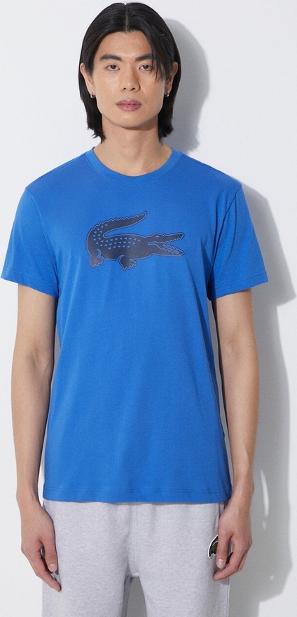 T-shirt Lacoste z nadrukiem w młodzieżowym stylu z krótkim rękawem