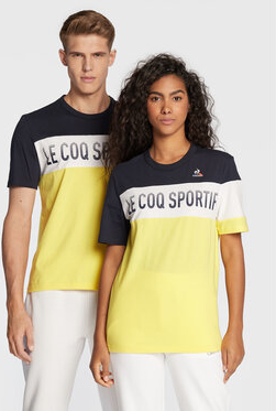T-shirt Le Coq Sportif w młodzieżowym stylu z okrągłym dekoltem z krótkim rękawem