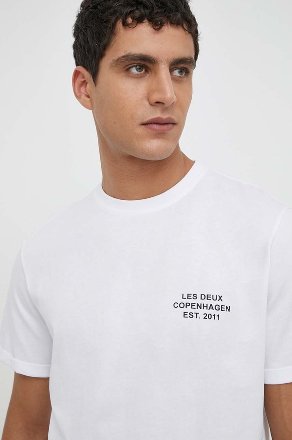 T-shirt Les Deux z krótkim rękawem z bawełny z nadrukiem