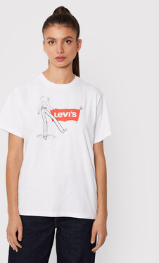 T-shirt Levis w młodzieżowym stylu z krótkim rękawem z okrągłym dekoltem