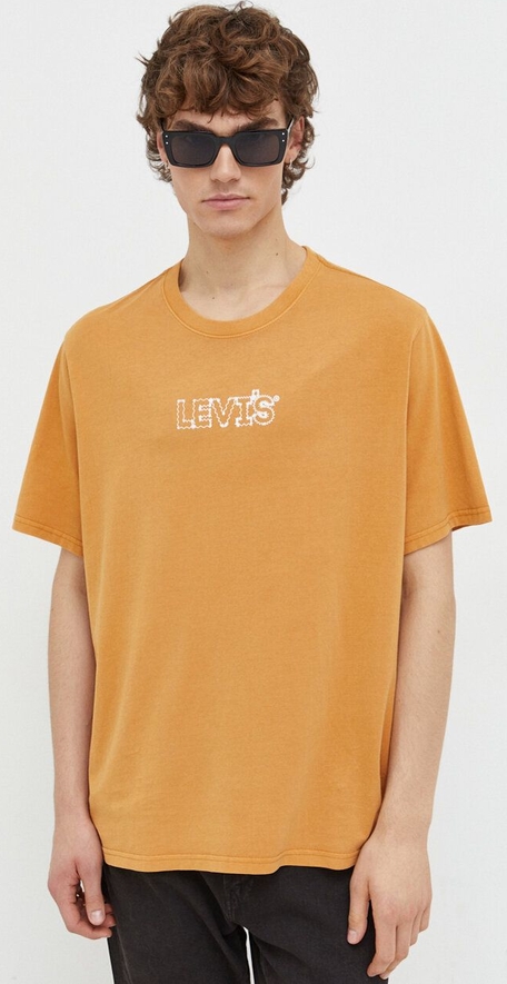 T-shirt Levis z krótkim rękawem z bawełny z nadrukiem