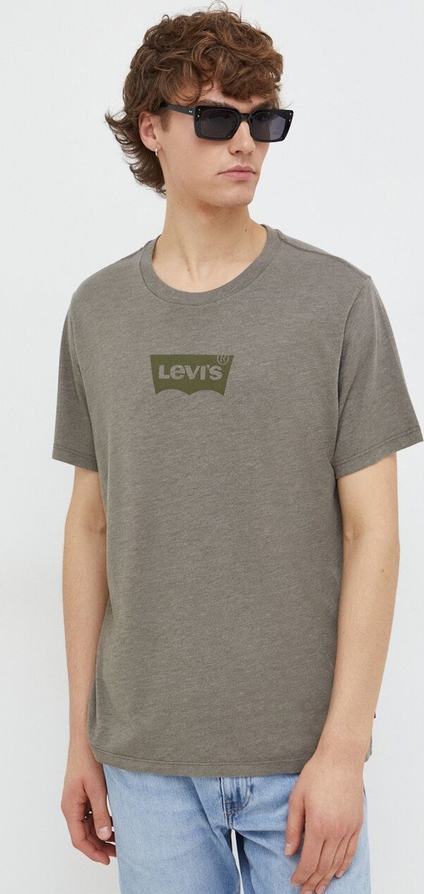 T-shirt Levis z nadrukiem w młodzieżowym stylu z krótkim rękawem