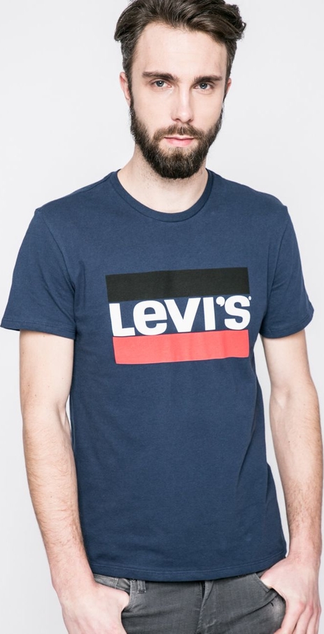T-shirt Levis z nadrukiem z dzianiny z krótkim rękawem
