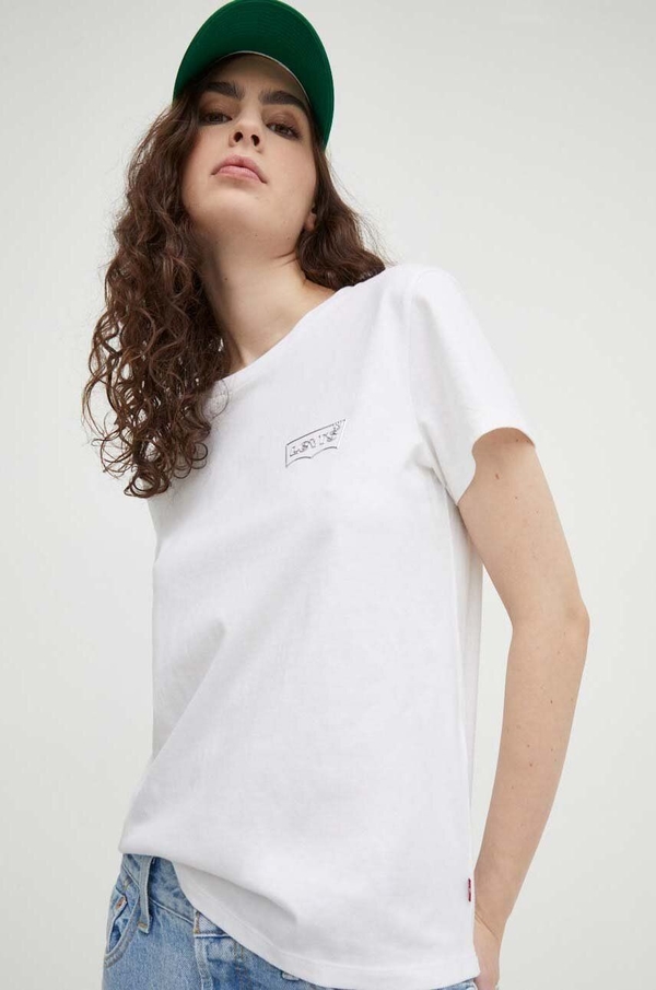 T-shirt Levis z okrągłym dekoltem z bawełny z krótkim rękawem