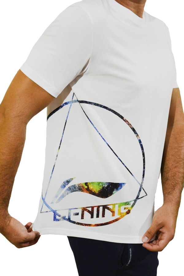 T-shirt Li-Ning z bawełny z krótkim rękawem