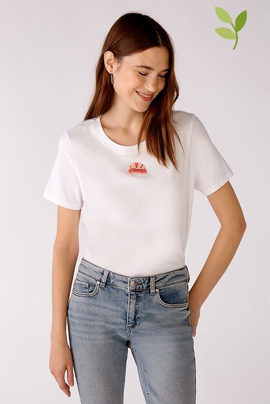 T-shirt Limango Polska w stylu casual z okrągłym dekoltem z bawełny