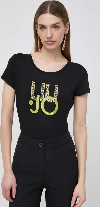 T-shirt Liu-Jo w młodzieżowym stylu z okrągłym dekoltem