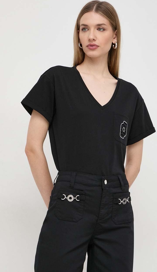 T-shirt Liu-Jo z krótkim rękawem z dekoltem w kształcie litery v w stylu casual