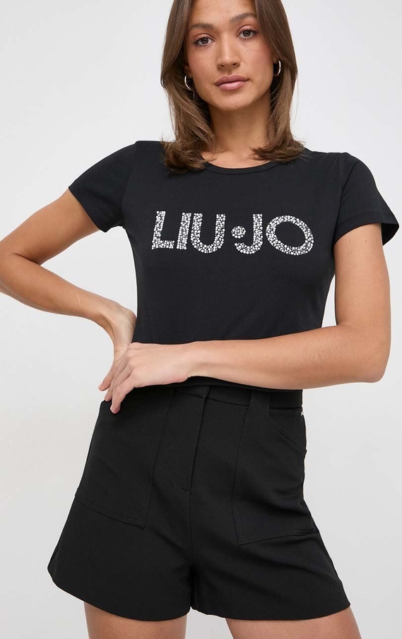 T-shirt Liu-Jo z krótkim rękawem z okrągłym dekoltem