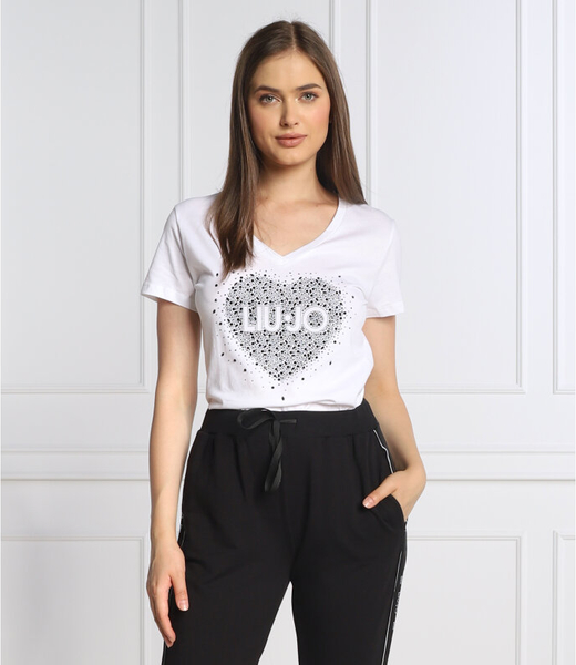 T-shirt Liu-Jo z okrągłym dekoltem w młodzieżowym stylu