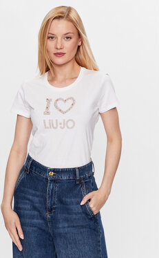 T-shirt Liu-Jo z okrągłym dekoltem w młodzieżowym stylu z krótkim rękawem