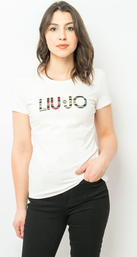 T-shirt Liu-Jo z okrągłym dekoltem z krótkim rękawem