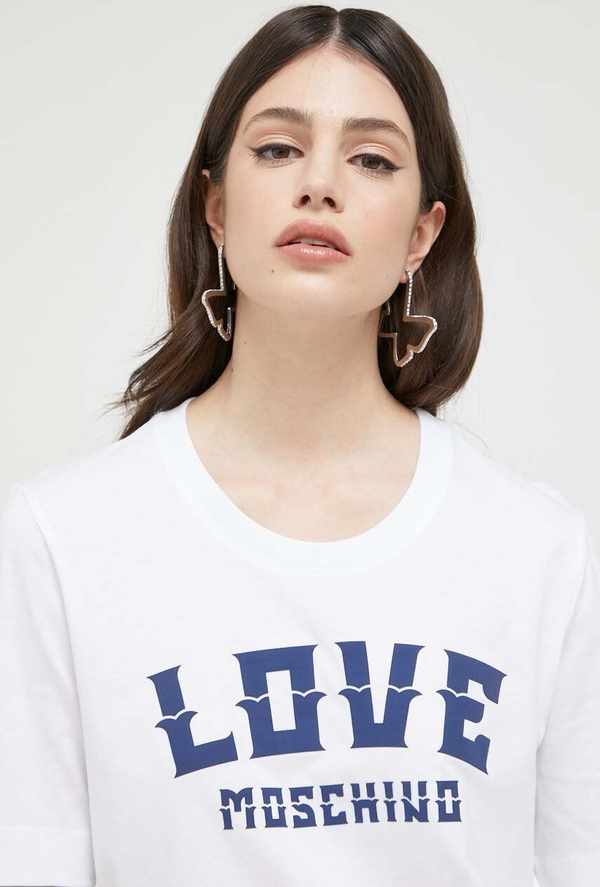 T-shirt Love Moschino w młodzieżowym stylu z krótkim rękawem