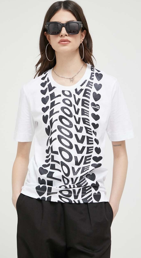 T-shirt Love Moschino z bawełny