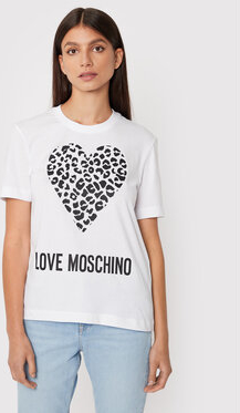 T-shirt Love Moschino z okrągłym dekoltem w młodzieżowym stylu z krótkim rękawem