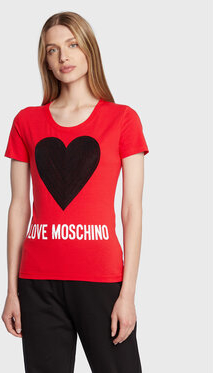 T-shirt Love Moschino z okrągłym dekoltem w młodzieżowym stylu z krótkim rękawem
