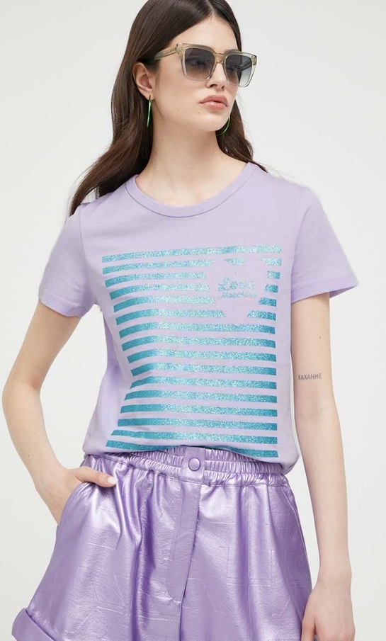 T-shirt Love Moschino z okrągłym dekoltem w młodzieżowym stylu z nadrukiem
