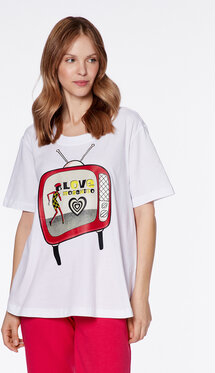 T-shirt Love Moschino z okrągłym dekoltem z nadrukiem