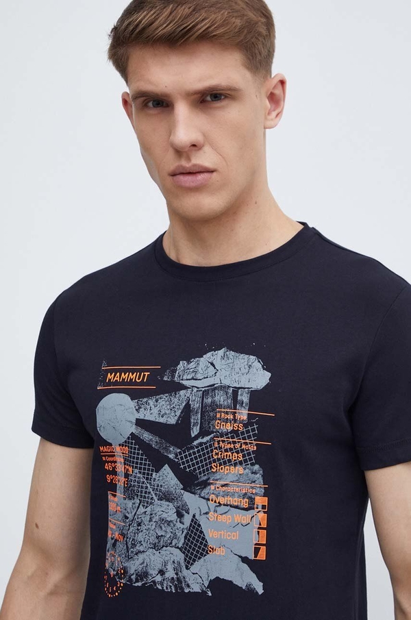 T-shirt Mammut z nadrukiem z krótkim rękawem w młodzieżowym stylu
