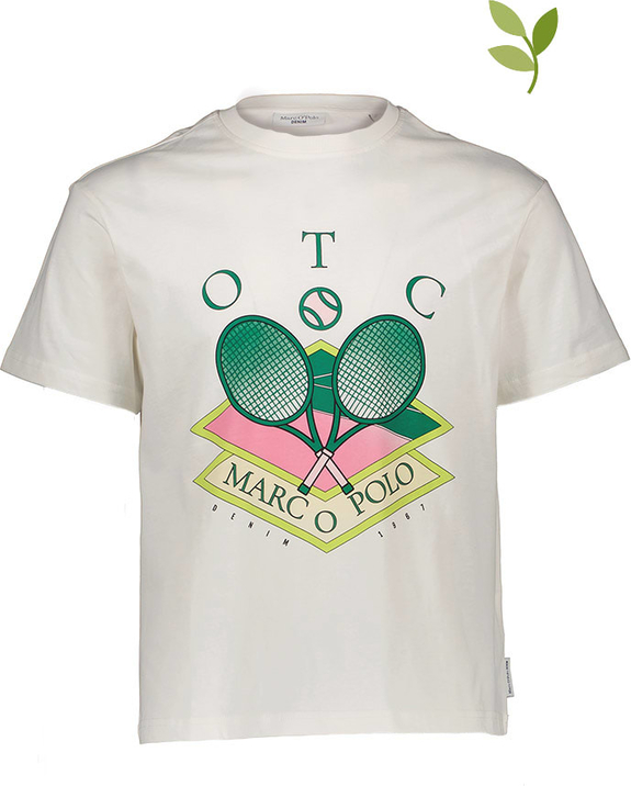T-shirt Marc O'Polo DENIM w młodzieżowym stylu z kołnierzykiem z bawełny