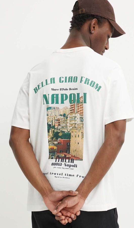 T-shirt Marc O'Polo z bawełny w młodzieżowym stylu z krótkim rękawem