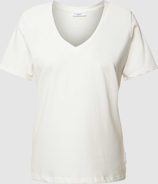T-shirt Marc O'Polo z bawełny z krótkim rękawem z dekoltem w kształcie litery v