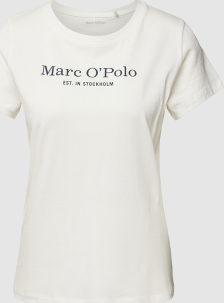 T-shirt Marc O'Polo z okrągłym dekoltem z bawełny z krótkim rękawem