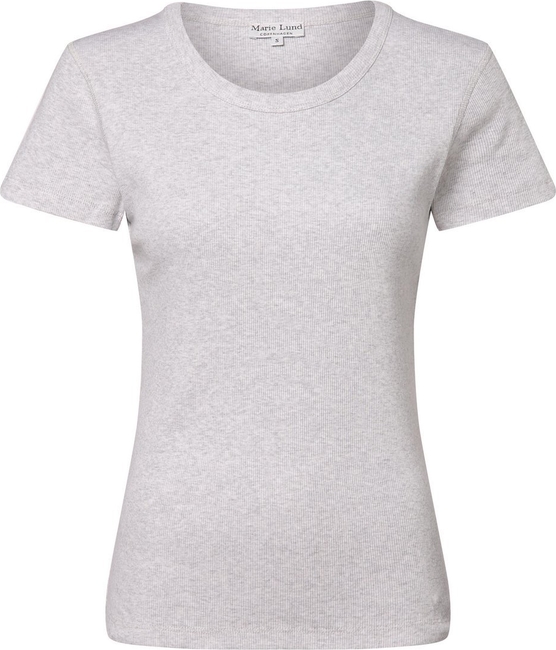 T-shirt Marie Lund z krótkim rękawem z okrągłym dekoltem z bawełny