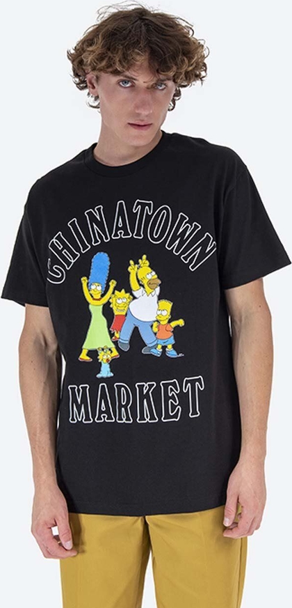 T-shirt Market z bawełny w młodzieżowym stylu z krótkim rękawem