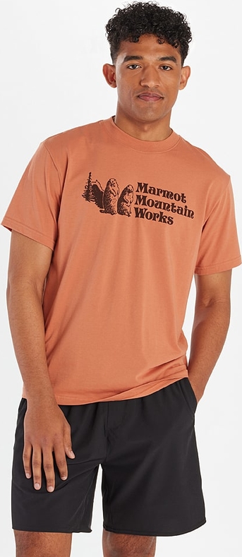 T-shirt Marmot z bawełny z krótkim rękawem