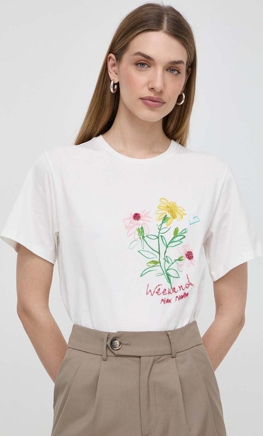 T-shirt MaxMara w młodzieżowym stylu z bawełny