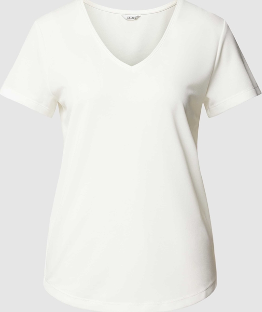 T-shirt mbyM w stylu casual z krótkim rękawem z dekoltem w kształcie litery v
