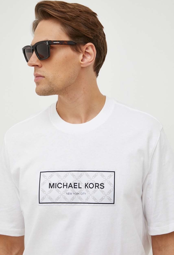 T-shirt Michael Kors w młodzieżowym stylu z krótkim rękawem z bawełny