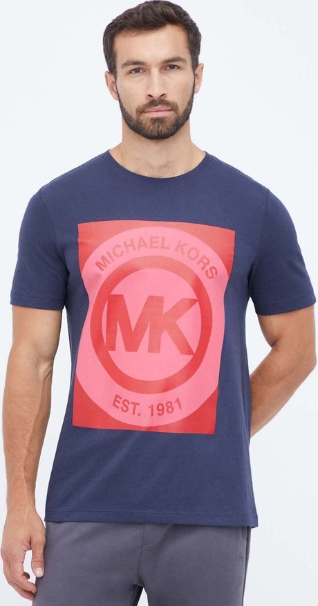 T-shirt Michael Kors z dzianiny z nadrukiem
