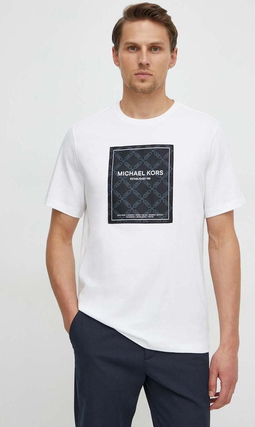 T-shirt Michael Kors z nadrukiem z krótkim rękawem w młodzieżowym stylu