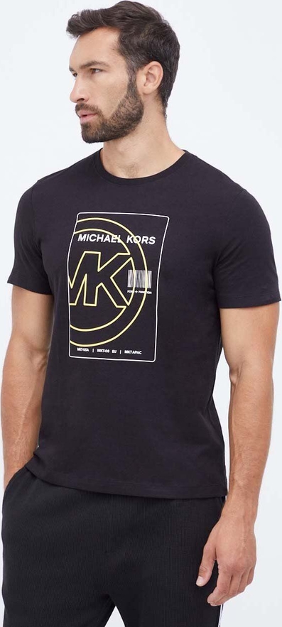 T-shirt Michael Kors z nadrukiem z krótkim rękawem z dzianiny