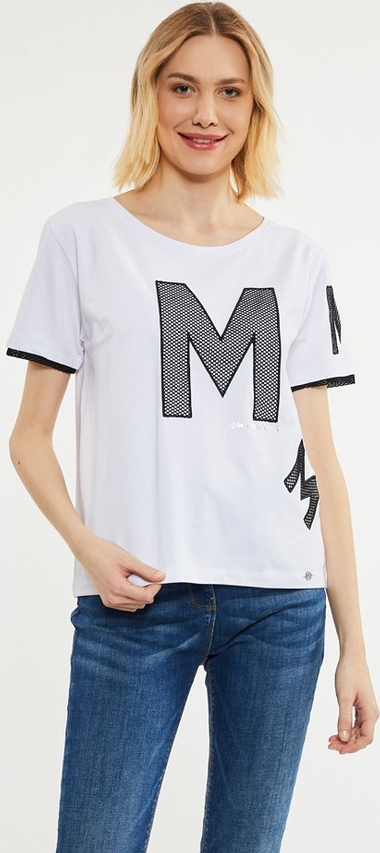 T-shirt Monnari w młodzieżowym stylu z okrągłym dekoltem z nadrukiem