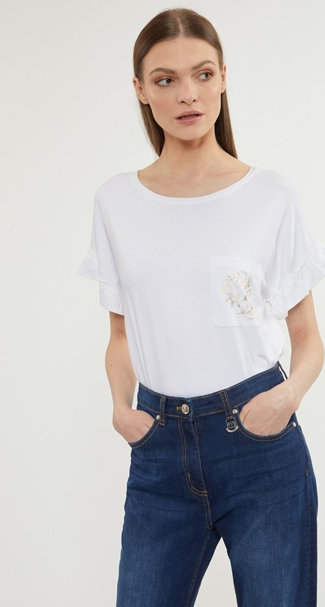T-shirt Monnari z krótkim rękawem w stylu casual z okrągłym dekoltem