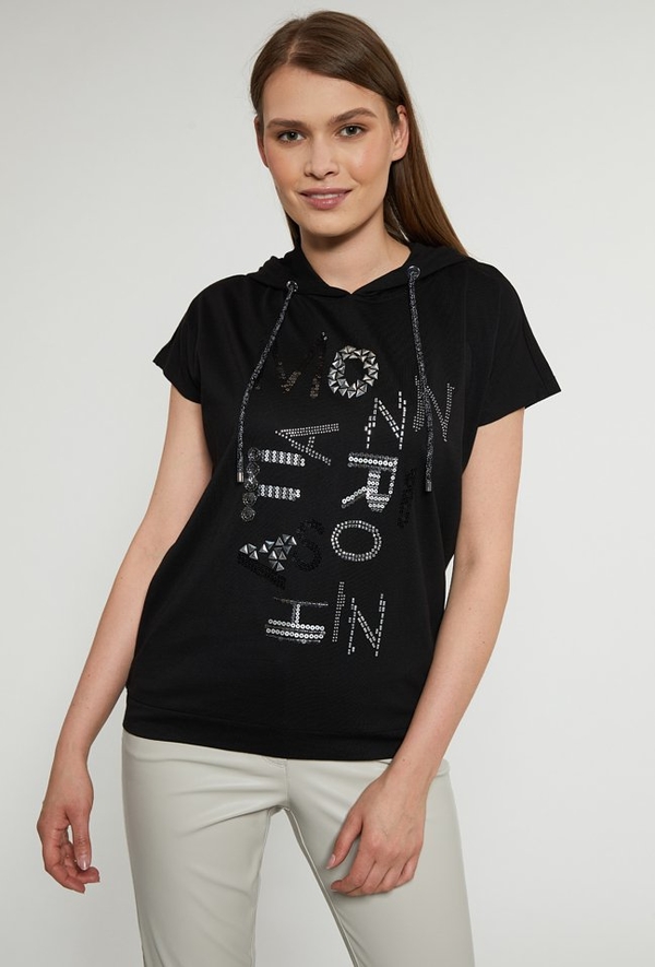 T-shirt Monnari z nadrukiem z okrągłym dekoltem z krótkim rękawem