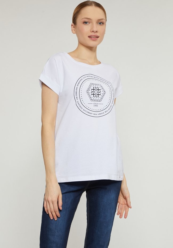 T-shirt Monnari z okrągłym dekoltem z krótkim rękawem