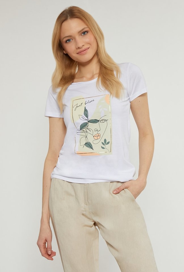 T-shirt Monnari z okrągłym dekoltem z krótkim rękawem w młodzieżowym stylu