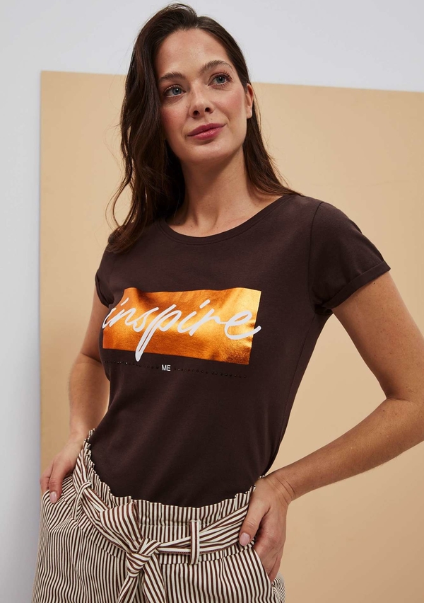 T-shirt Moodo.pl w sportowym stylu z krótkim rękawem z okrągłym dekoltem