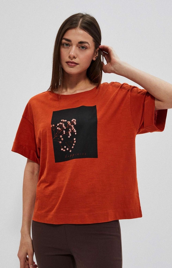 T-shirt Moodo.pl z krótkim rękawem z okrągłym dekoltem
