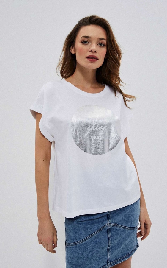 T-shirt Moodo.pl z nadrukiem z bawełny z krótkim rękawem
